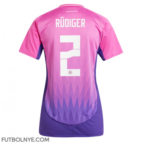 Camiseta Alemania Antonio Rudiger #2 Visitante Equipación para mujer Eurocopa 2024 manga corta